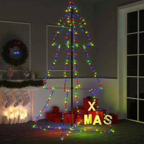 Albero di Natale a Cono con LED per Interni Esterni, Albero di Natale a Cono 240 LED per Interni Esterni 118x180 cm