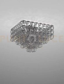 Giogali lampadadario a soffitto 65q cristallo quadrato fume' e crom...