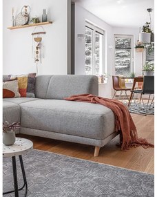 Divano angolare grigio chiaro allungabile e con contenitore (penisola a destra/a L) Classy Sophie – Miuform