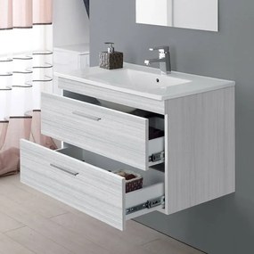 Mobile bagno sospeso 80 cm grigio con 2 cassettoni soft-close Desya
