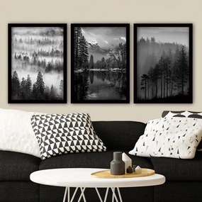 Dipinti in set di 3 pezzi 35x45 cm Black &amp; White - Wallity