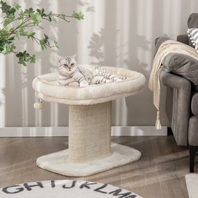 Costway Moderna torre per gatti con grande trespolo in peluche e tiragraffi in sisal, Torre di attività per gatti Beige