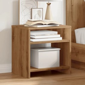 Comodini 2pz Rovere Artigianale 40x30x40 Cm İn Truciolato /