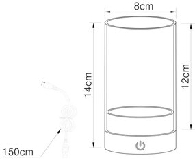 Globo 21012S -Lampada da tavolo LED da esterno PIXY LED/2W/3,7V 2700/4000/6500K IP44 grigio