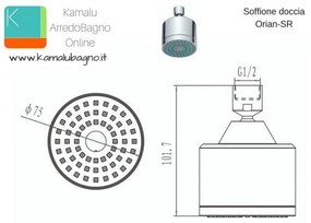 Kamalu - soffione doccia tondo diametro 75mm modello orian-sr