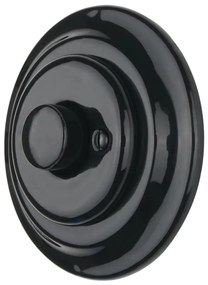 Bohemia-Design - Dimmer rotativo in porcellana stile retrò con placca 250V/10A nero