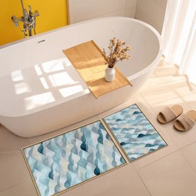 Set di tappetini per il bagno blu 2 pz 60x100 cm – Foutastic