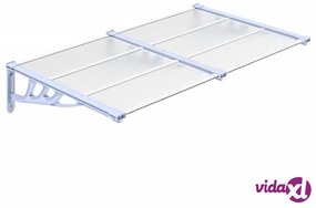 vidaXL Tettoia per Porta Grigio e Trasparente 152,5x90cm Policarbonato
