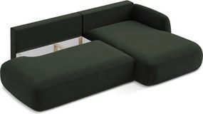 Divano angolare verde scuro allungabile (con penisola a destra/con chaise lounge) Hale – Makamii