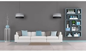 Lampadario a sospensione con filo HELEN 1xE27/15W/230V diametro 40 cm nero/grigio/argento