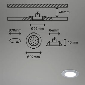 Briloner - SET 3x Lampada LED dimmerabile da bagno LED/4,8W/230V IP65