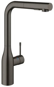 Rubinetto da cucina con doccetta a collo di cigno Essence antracite spazzolato satinato GROHE