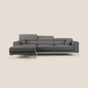 Blade Divano moderno angolare con poggiatesta reclinabili in Ecopelle T04