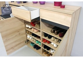 Scarpiera in faggio con cassetti Lissabon - Germania