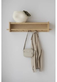 Appendiabiti da parete con ripiano in legno di quercia in colore naturale Hillmond - Rowico