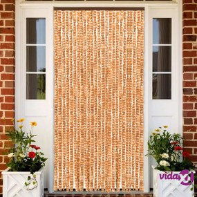 vidaXL Zanzariera Ocra e Bianco 100x220 cm Ciniglia