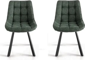 Sedia da cucina in tessuto Verde gambe metallo FRIEDIC set 2 pz