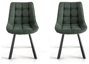 Sedia da cucina in tessuto Verde gambe metallo FRIEDIC set 2 pz