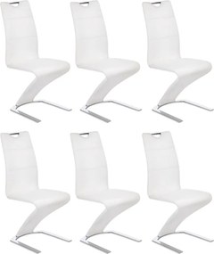 Set di 6 sedie K188 in ecopelle bianca