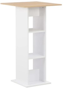 Tavolo Da Bar Bianco E Rovere Sonoma 60x60x110 Cm /
