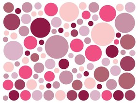 Set di 100 adesivi murali rosa Adesivi rotondi - Ambiance