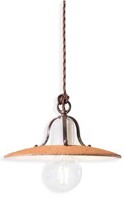 Lampadario Classico Bologna Metallo E Ceramica Nero Sfumato Rame 30Cm 1 Luce E27