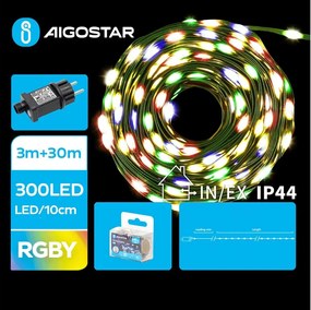 Aigostar - Catena luminosa LED per esterni 300xLED/8 funzioni 33m IP44 multicolore