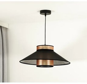 Duolla - Lampadario a sospensione con filo RIO SHINY 1xE27/15W/230V diametro 45 cm nero/rame