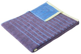 Asciugamano in cotone blu e viola Dora, 50 x 100 cm - Hübsch