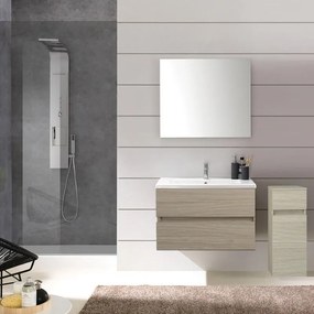 Armadietto bagno a terra Kora 1 cassetto 1 anta P 34 x L 30 x H 72 cm olmo rousseau truciolare