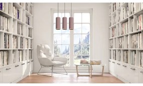 Lampadario a cavo AVALO 3xE27/60W/230V rosa/rame