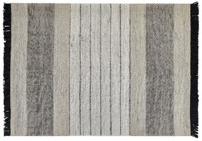 Tappeto lana beige chiaro e nero 160 x 230 cm YAZLIK Beliani