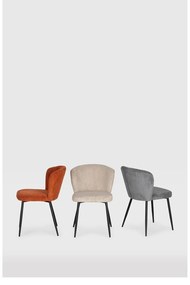 Set di 4 sedie da pranzo in velluto a coste arancione Megan - Marckeric