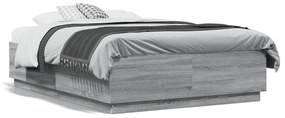 Giroletto Luci Led Grigio Sonoma 120x190 Cm Legno Multistrato /