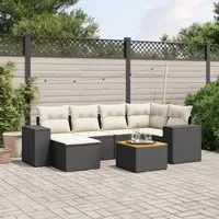 Set Divani da Giardino con Cuscini 7pz Nero Polyrattan 3225545