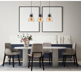 ITALUX PND-22371-3-BK+AMB - Lampadario a sospensione con filo DARLENA 3xE27/40W/230V nero/marrone