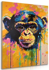 Quadro su tela – Scimmia con imitazione di pittura