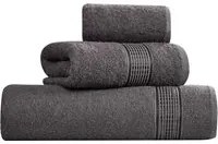 Set asciugamani cotone antracite viso, ospite e telo doccia