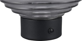 Lampada da tavolo LED dimmerabile nero-grigio con paralume in vetro (altezza 14,5 cm) Earl - Trio