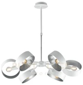 Sospensione olympic bianco/silver 6xe14 67x16cm