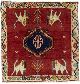 Shiraz Tappeto persiano 60 x 60 Rosso (Iran) Annodato A Mano