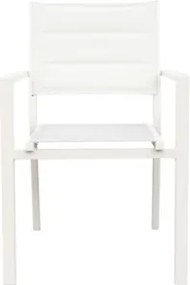 Sedia Da Esterno In Alluminio Con Braccioli Seduta In Textilene Imbottita Bianca