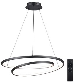 Brilagi-LED Lampadario dimmerabile sospeso su cavo TWISTER LED/75W/230V Ø 70 cm nero + telecomando