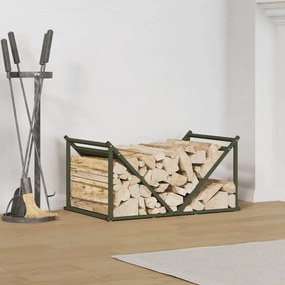 Rastrelliera Per Legna Da Ardere Verde Oliva 70x43x34,5 Cm /
