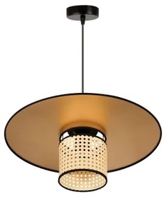 Duolla - Lampadario a sospensione con filo TOKYO RATTAN 1xE27/15W/230V diametro 50 cm oro/rattan