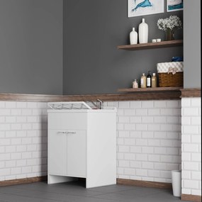 Mobile Lavatoio in PVC 60x50x85cm 2 Ante Forlani Honest Bianco...