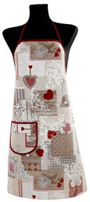 Grembiule da cucina patchwork rosso Made in Italy