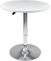 Tavolo regolabile in altezza rotondo 60 cm bianco, tavolino da bar mod. Romeo TR08-D6ROAR