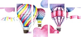Quadri 5 pezzi – Palloncini nel vento