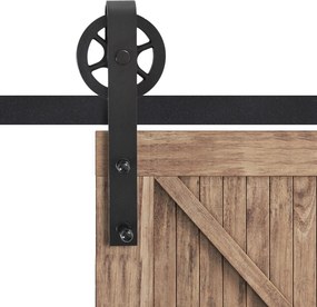 Binario per Porte Scorrevoli con Kit di Accessori in Acciaio Nero 100 cm sm 180mm...